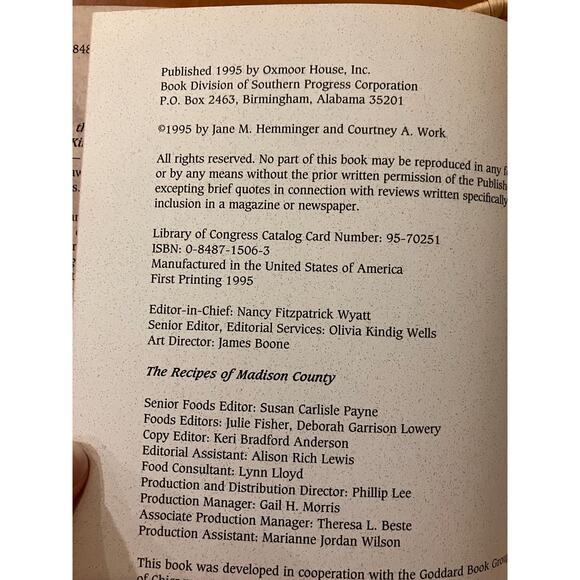 Recipes of Madison County Cookbook: 1995 First Edition, Movie Tie-In - Picture 3 of 9